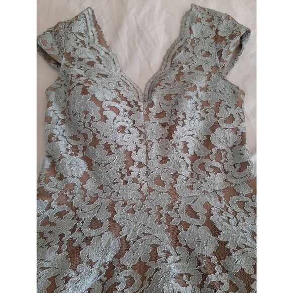 Jr Size 5 City Triangles Blue Brown Glitter Lace Mini Prom Bridesmaid Dress - Picture 2 of 10